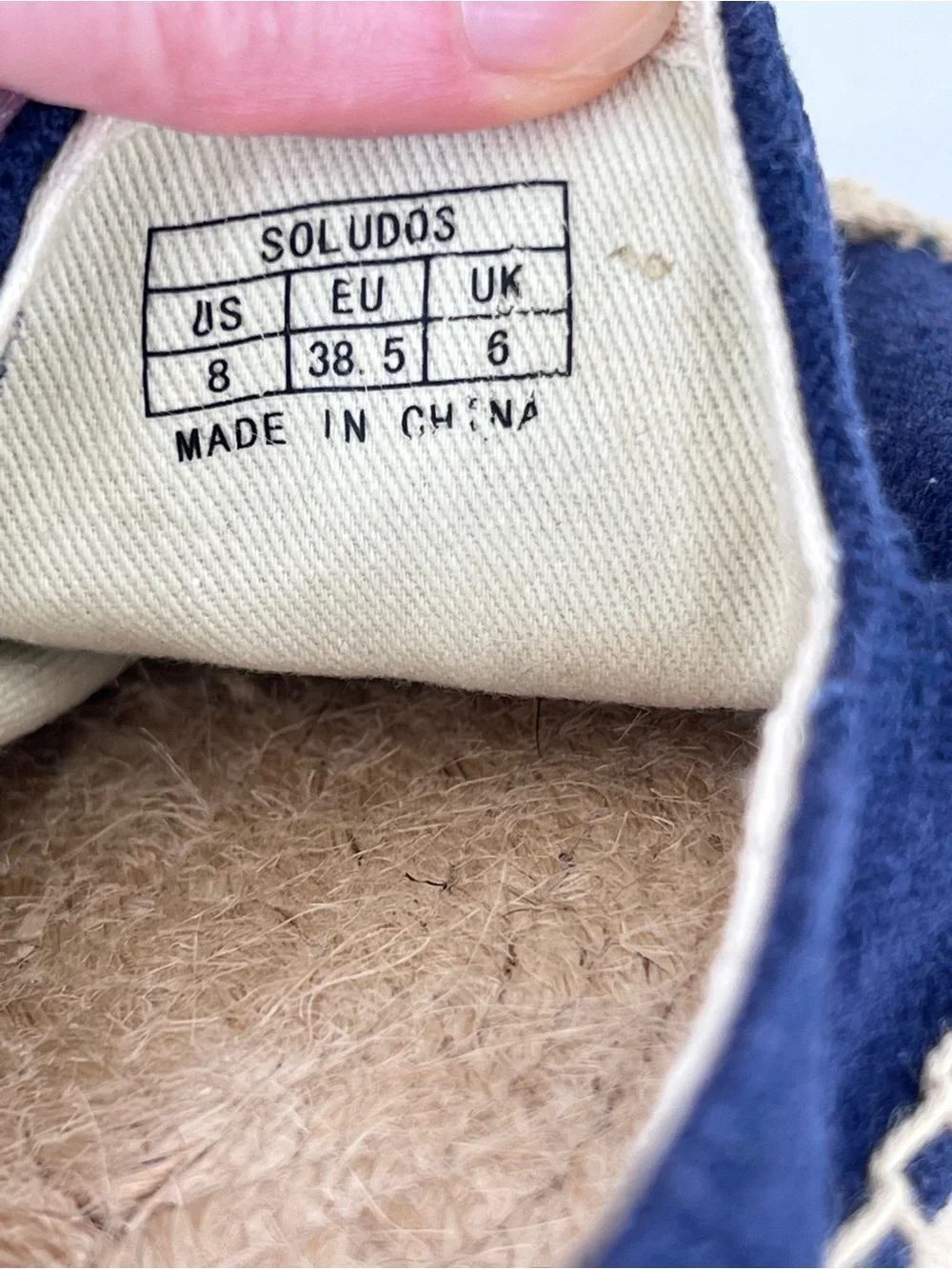 Soludos Chambray Llama Canvas Espadrilles Blue Size 8 Casual Slip-on Boho